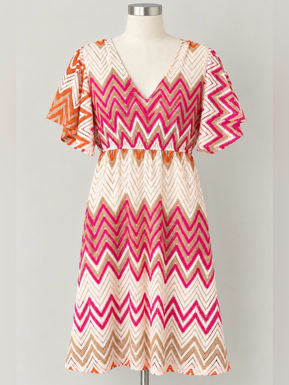 Ladies size large- Judith March Chevron Lace Dress - like new!